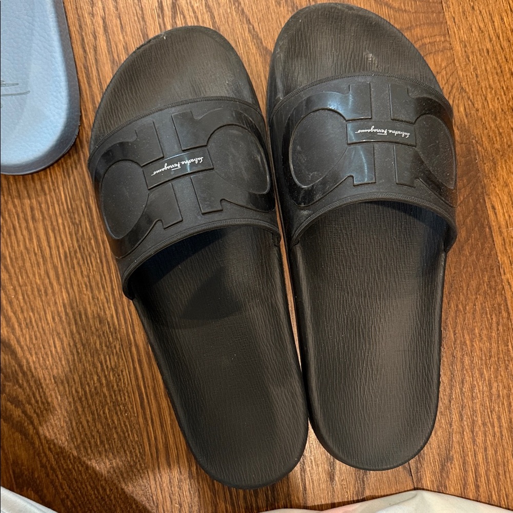 Salvatore Ferragamo Black Slide Sandals